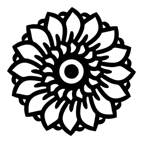 Mandala okrągły wzór vintage. Logo z plemieniem bazgrołów. henna w środku — Wektor stockowy