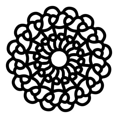 Mandala yuvarlak desenli vintage. Karalama kabilesinin logosu. Kına içeride.