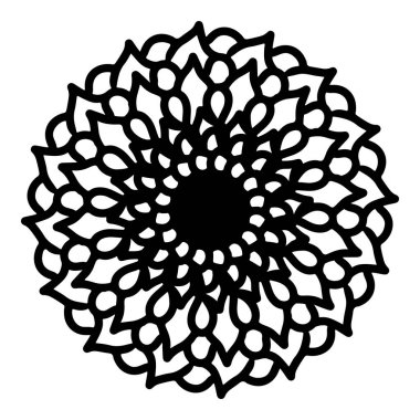 Mandala yuvarlak desenli vintage. Karalama kabilesinin logosu. Kına içeride.