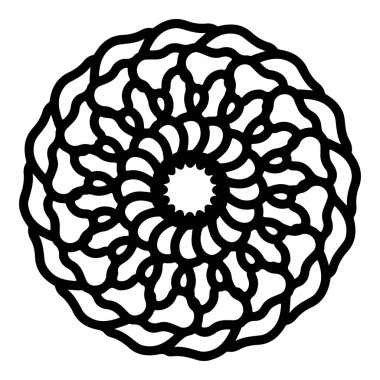 Mandala yuvarlak desenli vintage. Karalama kabilesinin logosu. Kına içeride.