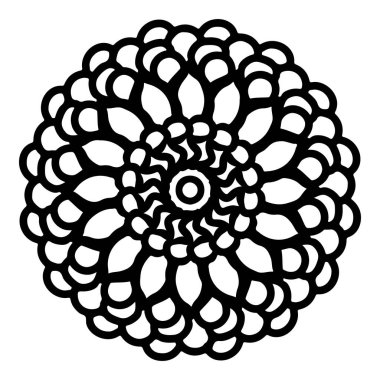 Mandala yuvarlak desenli vintage. Karalama kabilesinin logosu. Kına içeride.