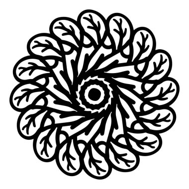 Mandala yuvarlak desenli vintage. Karalama mandala 'lı logo. Kabile 