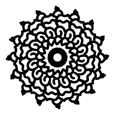 Mandala yuvarlak desenli vintage. Karalama mandala 'lı logo. Kabile 