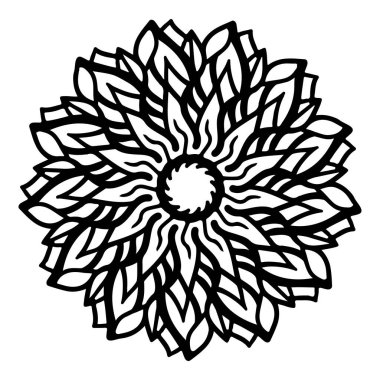 Mandala yuvarlak desenli vintage. Karalama mandala 'lı logo. Kabile 