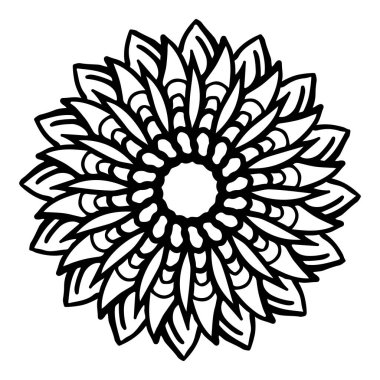 Mandala yuvarlak desenli vintage. Karalama mandala 'lı logo. Kabile 