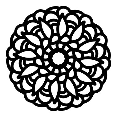 Mandala yuvarlak desenli vintage. Karalama mandala 'lı logo. Kabile 