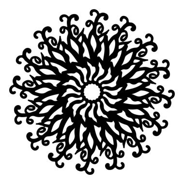 Mandala yuvarlak desenli vintage. Karalama mandala 'lı logo. Kabile 