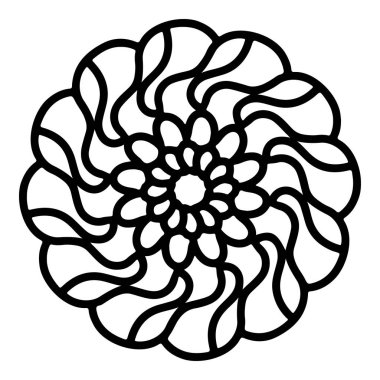 Mandala yuvarlak desenli vintage. Karalama mandala 'lı logo. Kabile 