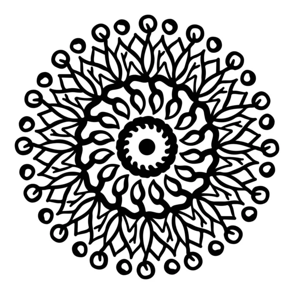 Мандала круглый образец винтажа. Логотип с каракулями мандала. Племя — стоковый вектор