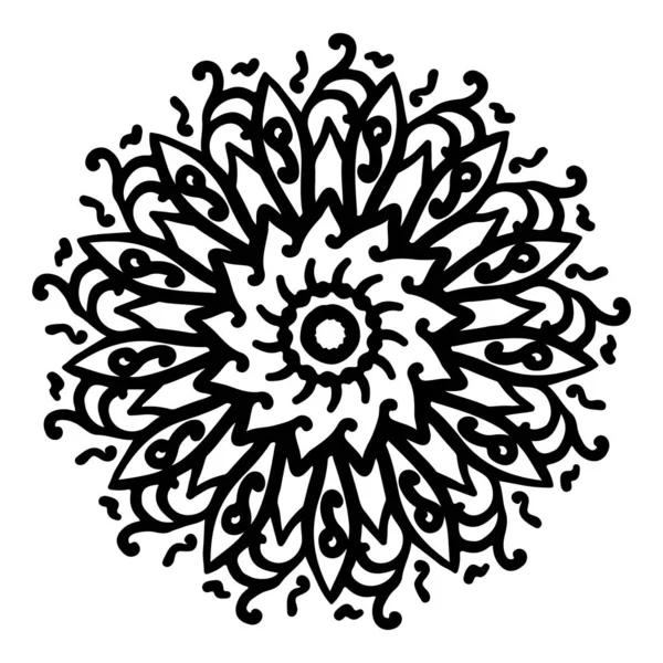Mandala rundes Muster vintage. Logo mit Kritzelmandala. Stammes — Stockvektor