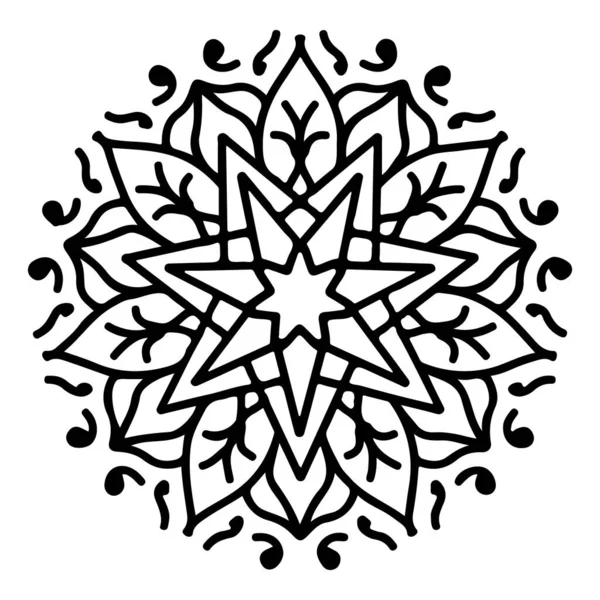 Мандала круглий візерунок. Logo with doodle mandala Племінник — стоковий вектор