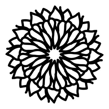 Mandala yuvarlak desenli vintage. Karalama mandala 'lı logo. Kabile 