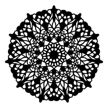Mandala yuvarlak desenli vintage. Karalama mandala 'lı logo. Kabile 