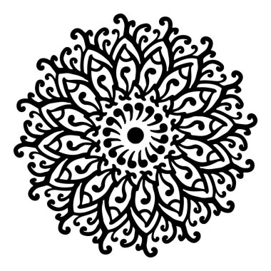 Mandala yuvarlak desenli vintage. Karalama mandala 'lı logo. Kabile 