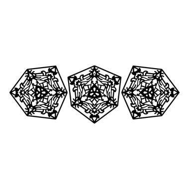 Mandala yuvarlak desenli vintage. Karalama mandala 'lı logo. Kabile 