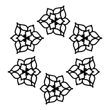 Mandala yuvarlak desenli vintage. Karalama mandala 'lı logo. Kabile 