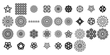 Mandala yuvarlak desenli vintage. Kabile kına Hintli ve Arap aksanı
