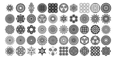 Mandala yuvarlak desenli vintage. Kabile kına Hintli ve Arap aksanı