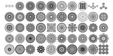 Mandala yuvarlak desenli vintage. Kabile kına Hintli ve Arap aksanı