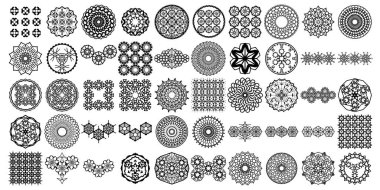 Mandala yuvarlak desenli vintage. Kabile kına Hintli ve Arap aksanı