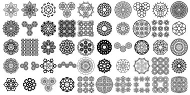 Mandala yuvarlak desenli vintage. Kabile kına Hintli ve Arap aksanı