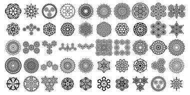 Mandala yuvarlak desenli vintage. Kabile kına Hintli ve Arap aksanı