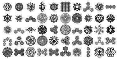 Mandala yuvarlak desenli vintage. Kabile kına Hintli ve Arap aksanı