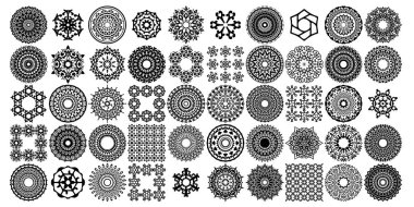Mandala yuvarlak desenli vintage. Kabile kına Hintli ve Arap aksanı