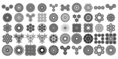 Mandala yuvarlak desenli vintage. Kabile kına Hintli ve Arap aksanı