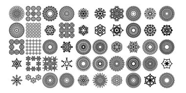 Mandala yuvarlak desenli vintage. Kabile kına Hintli ve Arap aksanı