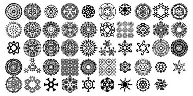 Mandala yuvarlak desenli vintage. Kabile kına Hintli ve Arap aksanı