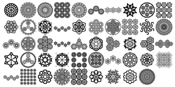 Mandala yuvarlak desenli vintage. Kabile kına Hintli ve Arap aksanı