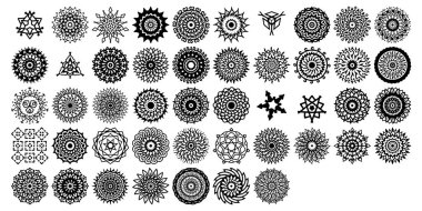 Mandala yuvarlak desenli vintage. Kabile kına Hintli ve Arap aksanı