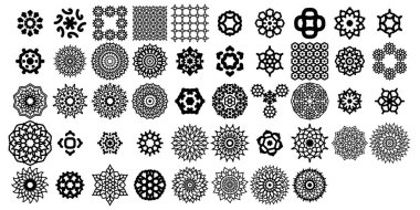 Mandala yuvarlak desenli vintage. Kabile kına Hintli ve Arap aksanı