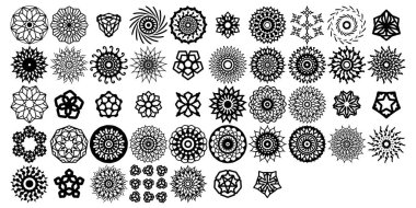 Mandala yuvarlak desenli vintage. Kabile kına Hintli ve Arap aksanı