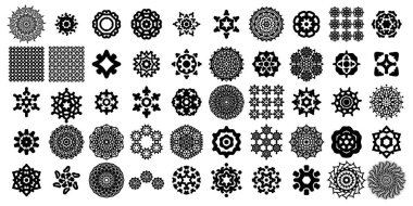 Mandala yuvarlak desenli vintage. Kabile kına Hintli ve Arap aksanı