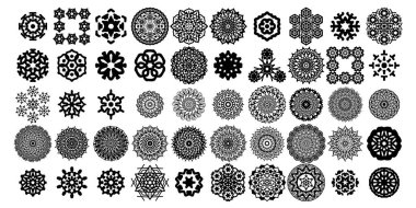 Mandala yuvarlak desenli vintage. Kabile kına Hintli ve Arap aksanı