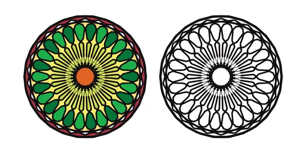 Мандала круглый образец винтажа. Племенная хна индийская и арабская мо — стоковый вектор