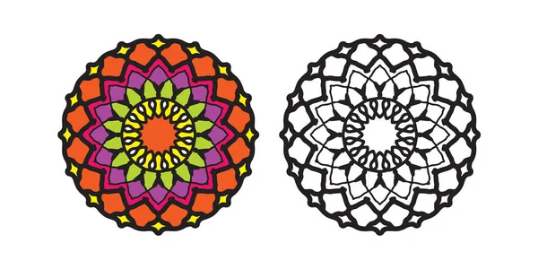 Mandala okrągły wzór vintage. Plemienna henna indyjska i arabska mo — Wektor stockowy