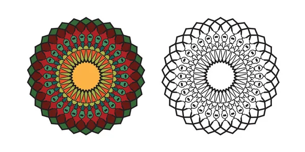 Mandala round pattern vintage. Tribal henna indian and arabic mo — Stock Vector