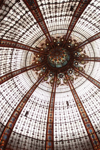 Plafon Sticlă Galeriile Lafayette Din Paris — Fotografie, imagine de stoc