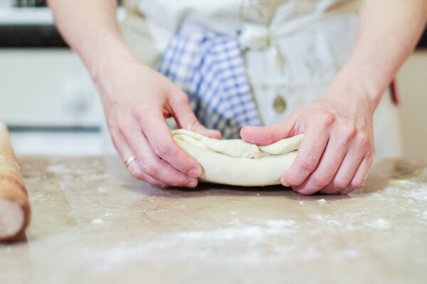 Rolloing freshly made dough