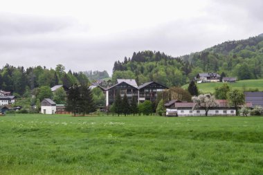 Ünlü Hallstatt köyünün doğal görünümü