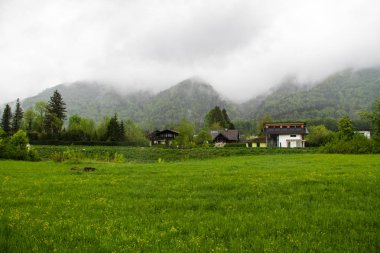 Ünlü Hallstatt köyünün doğal görünümü
