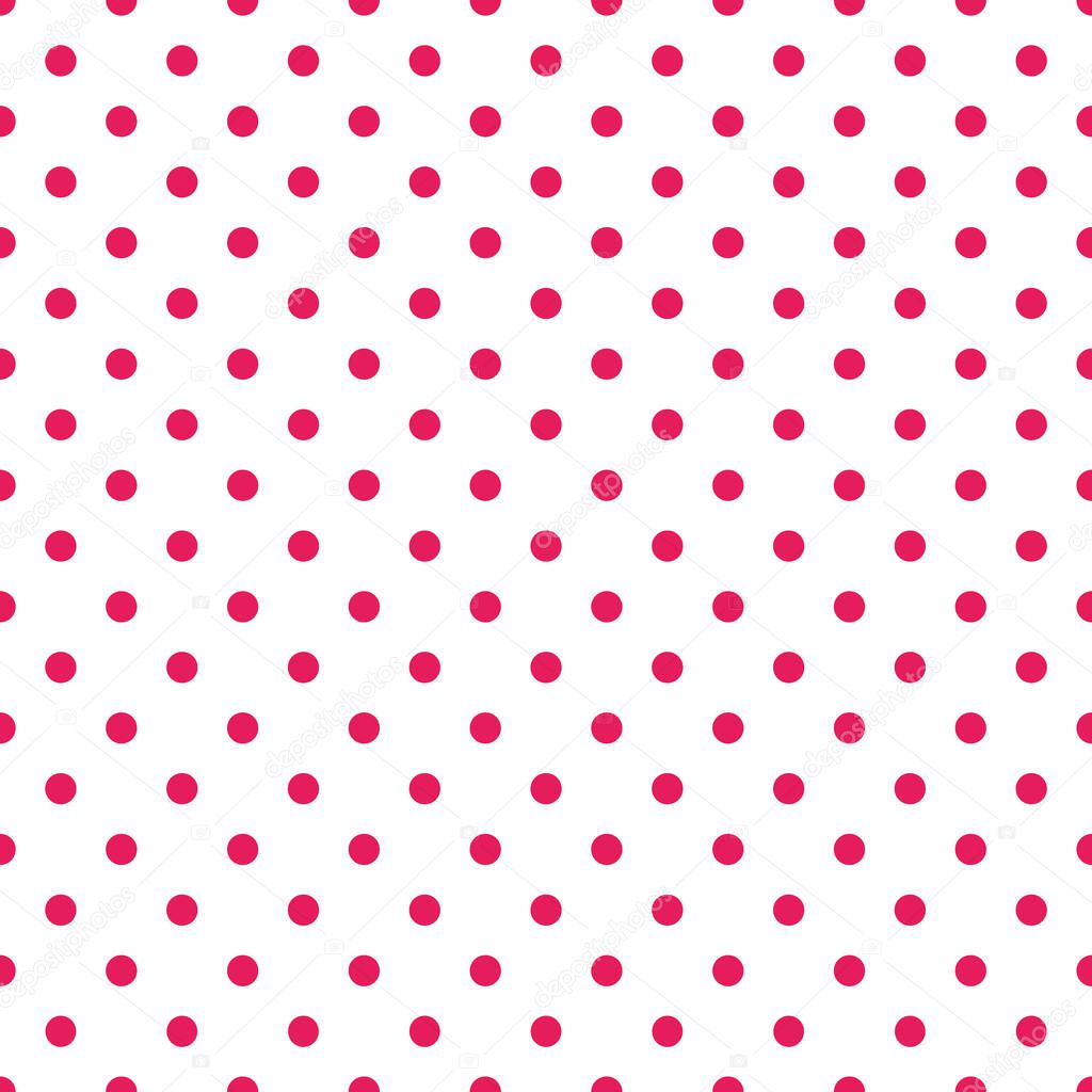 Seamless pink dots on blue background pattern print