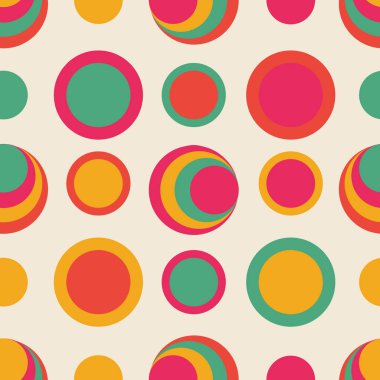 Retro renkli noktalar pürüzsüz desen yazdırma arka plan tasarımı.