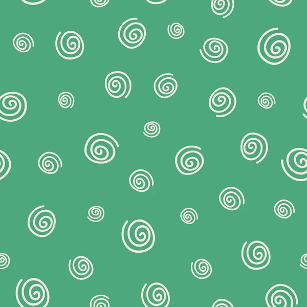 Espiral verde retro patrón sin costura diseño de fondo de impresión — Vector de stock