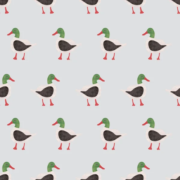 Vintage colored duck background seamless pattern print design — ストックベクタ