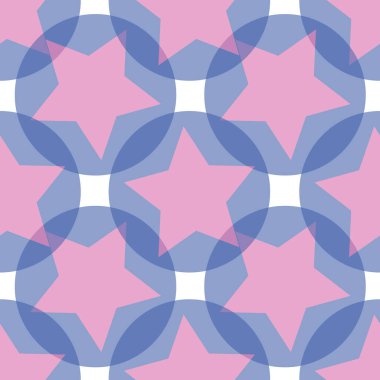 Blue pinkcolored stars background seamless pattern print design