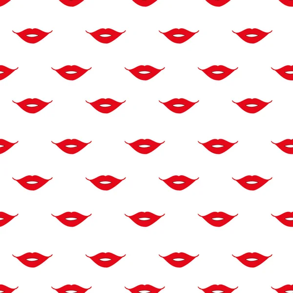 Vector red lips seamless pattern print background — Stockový vektor